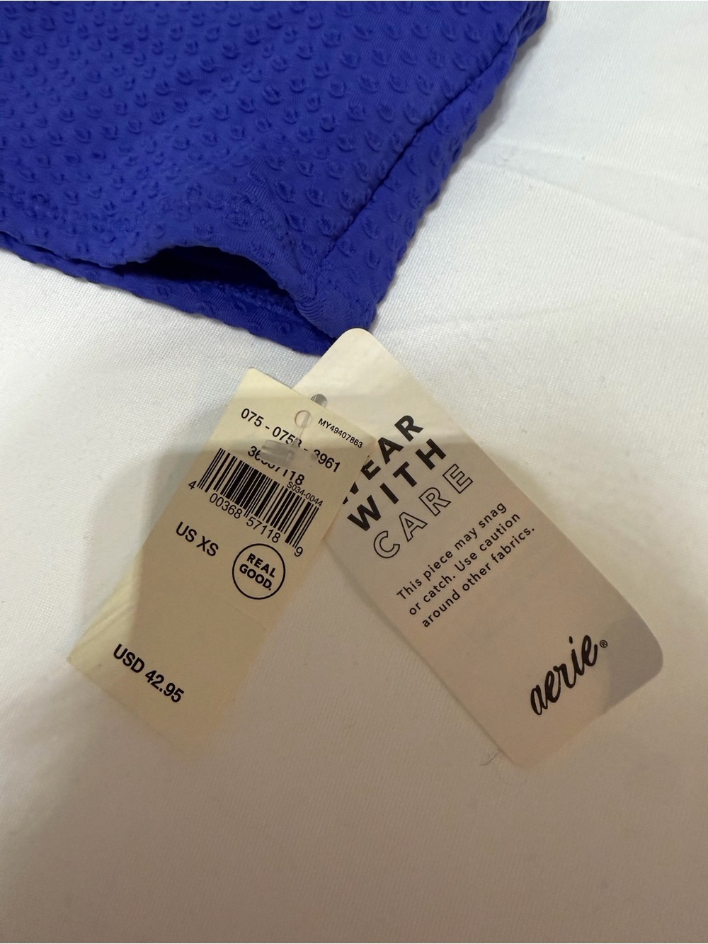 aerie Royal Blue Textured Two-Piece Bikini - Picture 4 of 6